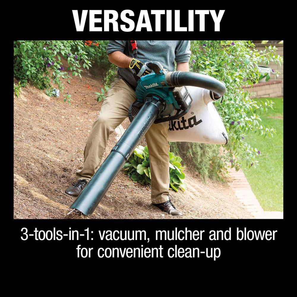 Makita XBU04PTV 120 MPH 473 CFM LXT 18V X2 (36V) Lithium-Ion Brushless Cordless Leaf Blower Kit with Vacuum Attachment Kit (5.0 Ah)
