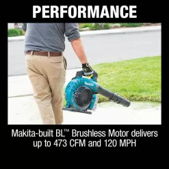 Makita XBU04Z 120 MPH 473 CFM LXT 18V X2 (36V) Commercial Lithium-Ion Brushless Cordless Leaf Blower (Tool-Only)