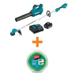 Makita LXT 18V Cordless Li-Ion Leaf Blower/String Trimmer Combo Kit 2-Tools 4.0Ah with bonus 0.08 in. x 175 ft. Trimmer Line