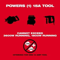 Milwaukee 2845-20 M18 18V Lithium-Ion Cordless 3600-Watt/1800-Watt Battery Powered Power Supply