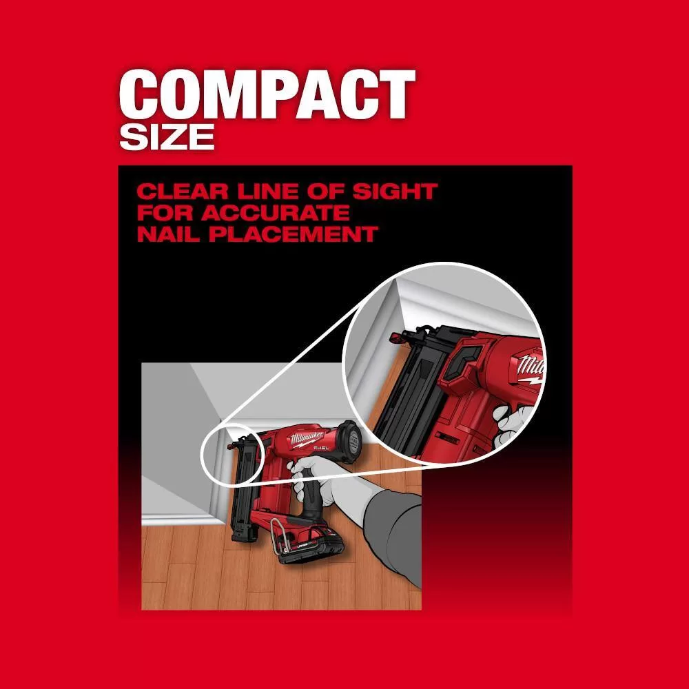 Milwaukee M18 FUEL 18-Volt Brushless Cordless Gen II 18-Gauge Brad Nailer (Tool-Only) with Tinted Anti Scratch Safety Glasses