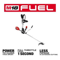 Milwaukee M18 FUEL 18V Lithium-Ion Brushless Cordless Brush Cutter with M18 FUEL 8 in. HATCHET Pruning Saw 2-Tool)