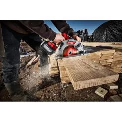 Milwaukee 2732-20-48-11-1880 M18 FUEL 18V Lithium-Ion Cordless 7-1/4 in. Circular Saw W/ HIGH OUTPUT XC 8.0Ah Battery