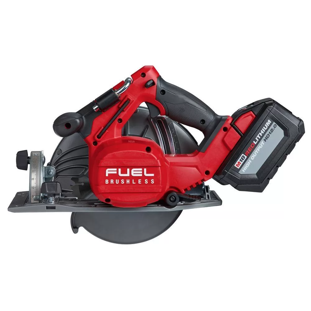 Milwaukee M18 FUEL 18V Lithium-Ion Brushless Cordless 7-1/4 in. Circular Saw Kit with One 12.0Ah Battery, Charger, Tool Bag