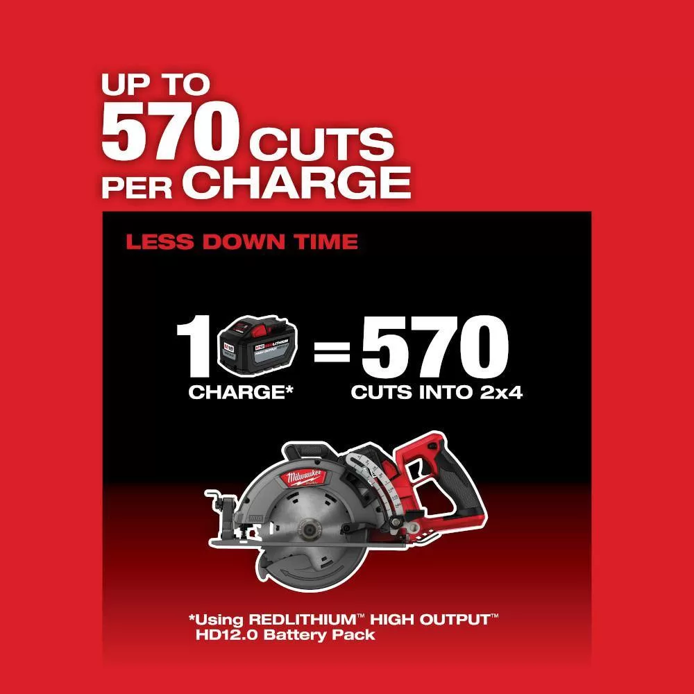 Milwaukee M18 FUEL 18V Lithium-Ion Cordless 7-1/4 in. Rear Handle Circ Saw w/SAWZALL, Two 6 Ah High Output Batteries (2-Tool)