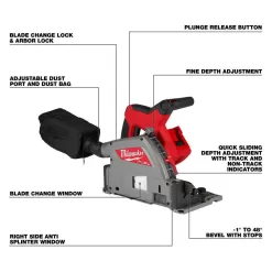 Milwaukee 2831-20-2737-20 M18 FUEL 18V Lithium-Ion Cordless Brushless 6-1/2 in. Plunge Cut Track Saw w/Jig Saw