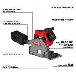 Milwaukee 2831-21-48-08-0570 M18 FUEL 18V Lithium-Ion Brushless Cordless 6-1/2 in. Plunge Track Saw Kit with 31 in. Track Saw Guide Rail