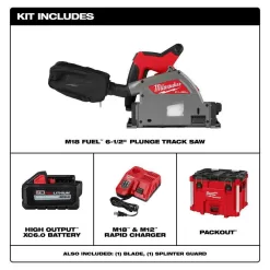 Milwaukee 2831-21-48-08-0570 M18 FUEL 18V Lithium-Ion Brushless Cordless 6-1/2 in. Plunge Track Saw Kit with 31 in. Track Saw Guide Rail
