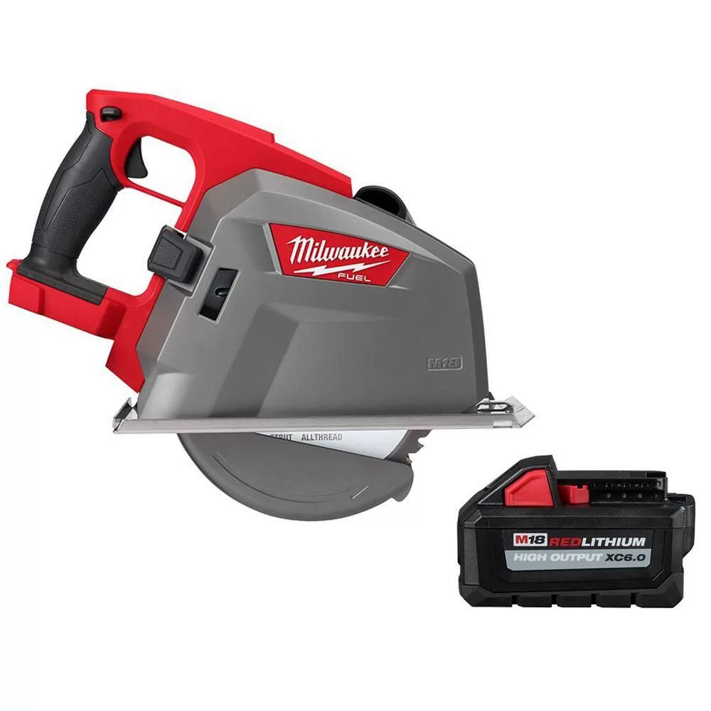 Milwaukee 2982-20-48-11-1865 M18 FUEL 18V 8 in. Lithium-Ion Brushless Cordless Metal Cutting Circular Saw with 6.0 Ah Battery