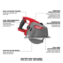 Milwaukee 2982-20-48-11-1865 M18 FUEL 18V 8 in. Lithium-Ion Brushless Cordless Metal Cutting Circular Saw with 6.0 Ah Battery