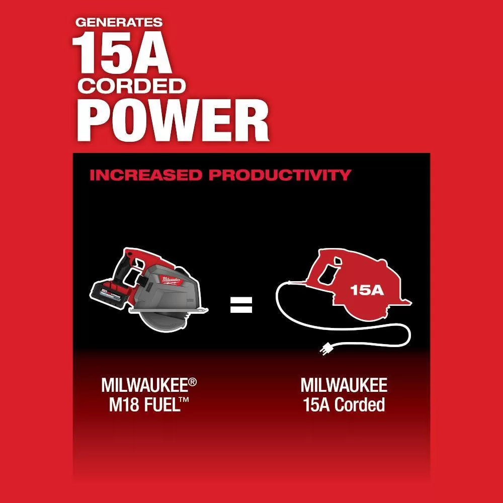 Milwaukee 2982-20-48-11-1865 M18 FUEL 18V 8 in. Lithium-Ion Brushless Cordless Metal Cutting Circular Saw with 6.0 Ah Battery