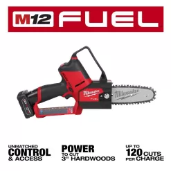 Milwaukee M18 FUEL 16 in. 18V Lithium-Ion Brushless Battery Chainsaw Kit and M12 FUEL HATCHET Combo Kit (2-Tool)