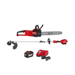 Milwaukee 2727-21HD-2825-20ST M18 FUEL 16 in. 18V Lithium-Ion Brushless Battery Chainsaw Kit & M18 FUEL String Trimmer Combo Kit(2-Tool)