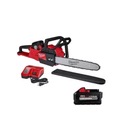 Milwaukee M18 FUEL 16 in. 18V Lithium-Ion Brushless Battery Chainsaw Kit with 12Ah & 8Ah Batteries