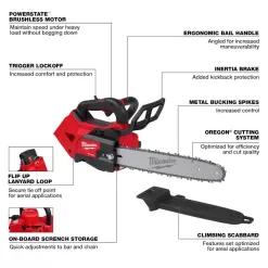 Milwaukee M18 FUEL 14 in. Top Handle 18V Lithium-Ion Brushless Cordless Chainsaw & M18 FUEL 8 in. HATCHET Pruing Saw (2-Tool)