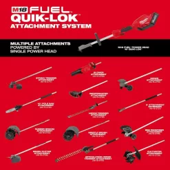 Milwaukee M18 FUEL 14 in. Top Handle 18V Lithium-Ion Brushless Cordless Chainsaw 8.0 Ah Kit & M18 FUEL Pole Saw with QUIK-LOK