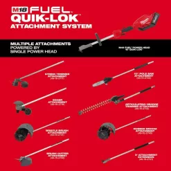 Milwaukee M12 FUEL 8 in. 12V Lithium-Ion Brushless Cordless Hedge Trimmer Kit with M18 FUEL 10 in. Pole Saw (2-Tool)