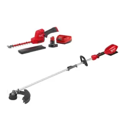 Milwaukee M12 FUEL 8 in. 12V Lithium-Ion Brushless Cordless Hedge Trimmer Kit with M18 FUEL QUIK-LOK String Trimmer (2-Tool)