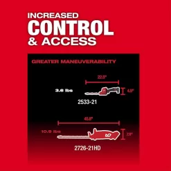 Milwaukee M12 FUEL 8 in. 12V Lithium-Ion Brushless Cordless Hedge Trimmer Kit w/4.0 Ah & 2.0 Ah Battery and Charger