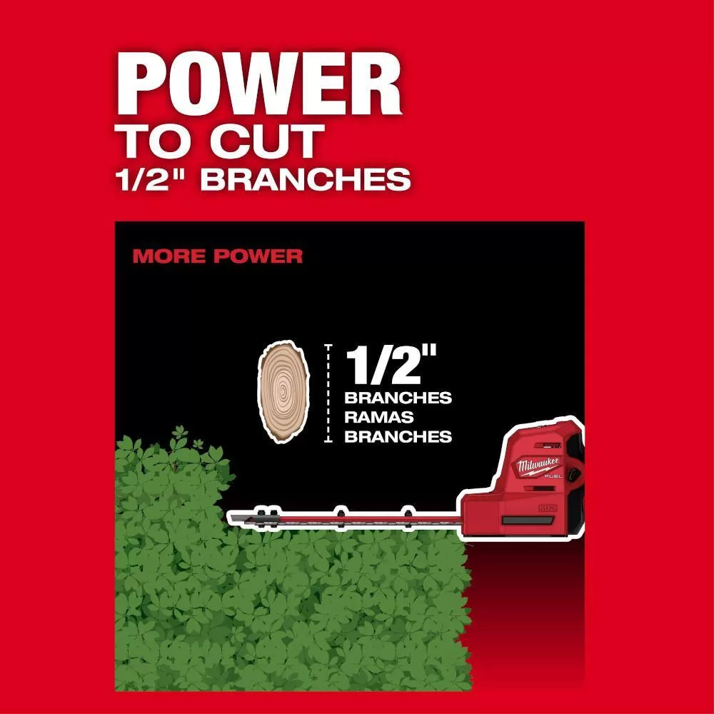 Milwaukee M12 FUEL 8 in. 12V Lithium-Ion Brushless Cordless Hedge Trimmer Kit w/4.0 Ah & 2.0 Ah Battery and Charger