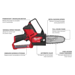 Milwaukee M12 FUEL 12V Brushless Cordless Brushless Cordless Pruner w/M12 6 in. HATCHET Pruning Saw, 2.0 Ah Battery, Charger