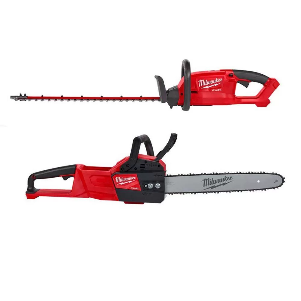 Milwaukee M18 FUEL 24 in. 18V Lithium-Ion Brushless Cordless Hedge Trimmer with M18 FUEL 16 in. Chainsaw (2-Tool)