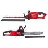 Milwaukee M18 FUEL 18 in. 18V Lithium-Ion Cordless Brushless Hedge Trimmer with 16 in. Chainsaw Combo (2-Tool)