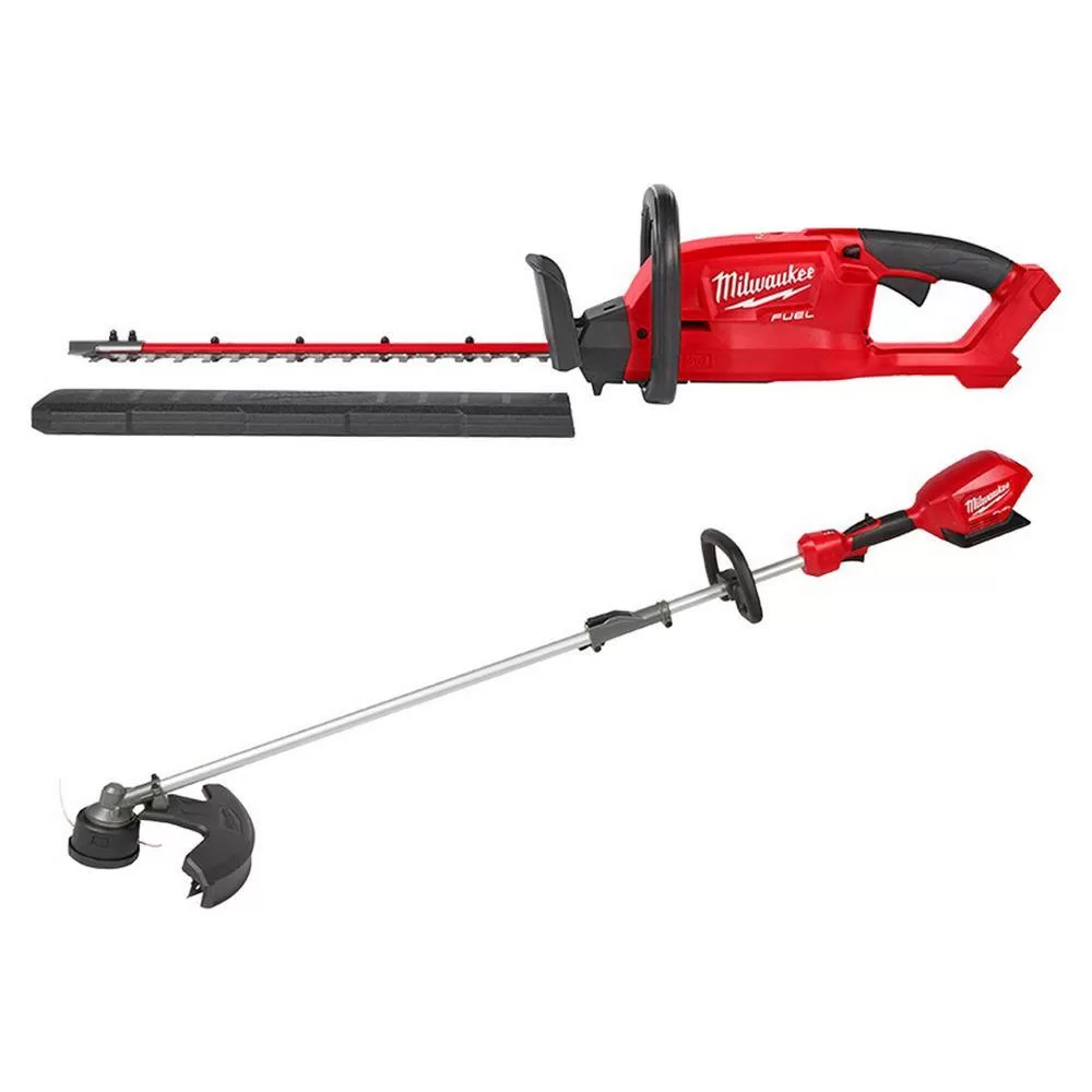 Milwaukee M18 FUEL 18 in. 18V Lithium-Ion Cordless Brushless Hedge Trimmer with String Trimmer w/Quik-Lok Combo (2-Tool)