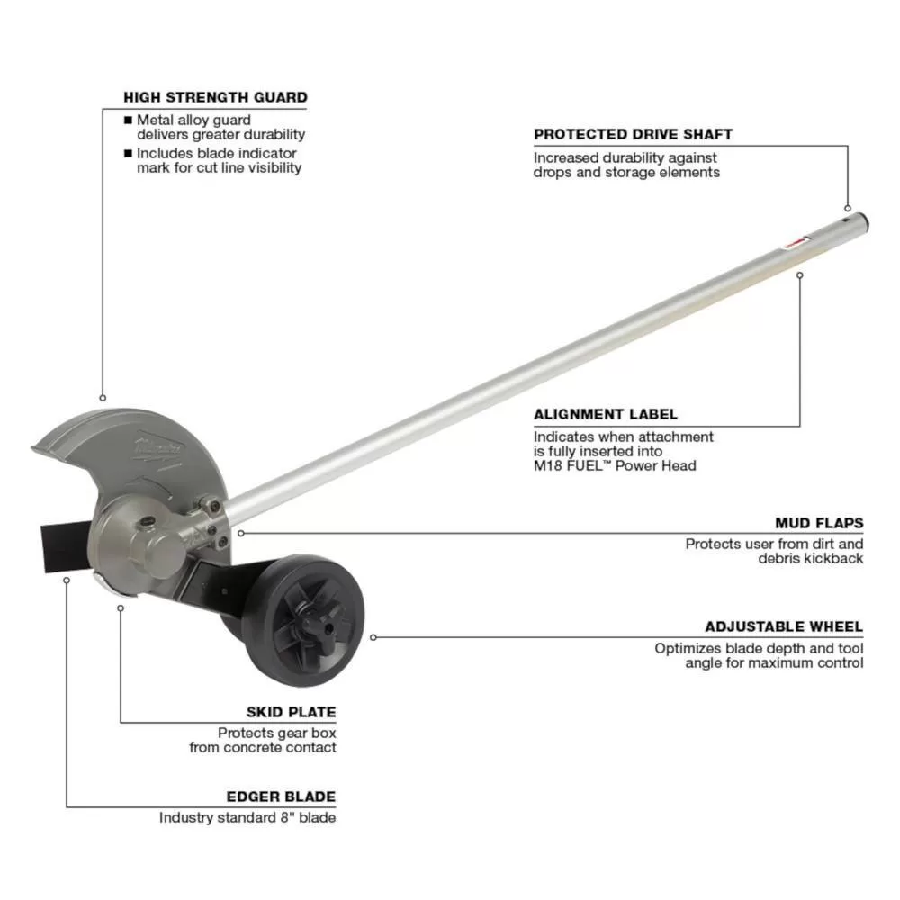 Milwaukee M18 FUEL QUIK-LOK 10 in. Pole Saw Attachment, 8 in. Edger Attachment and Hedge Trimmer Attachment (3-Tool)