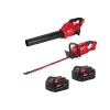 Milwaukee M18 FUEL 120 MPH 450 CFM 18V Lithium-Ion Brushless Cordless Handheld Blower & Hedge Trimmer w/two 5.0 Ah Batteries