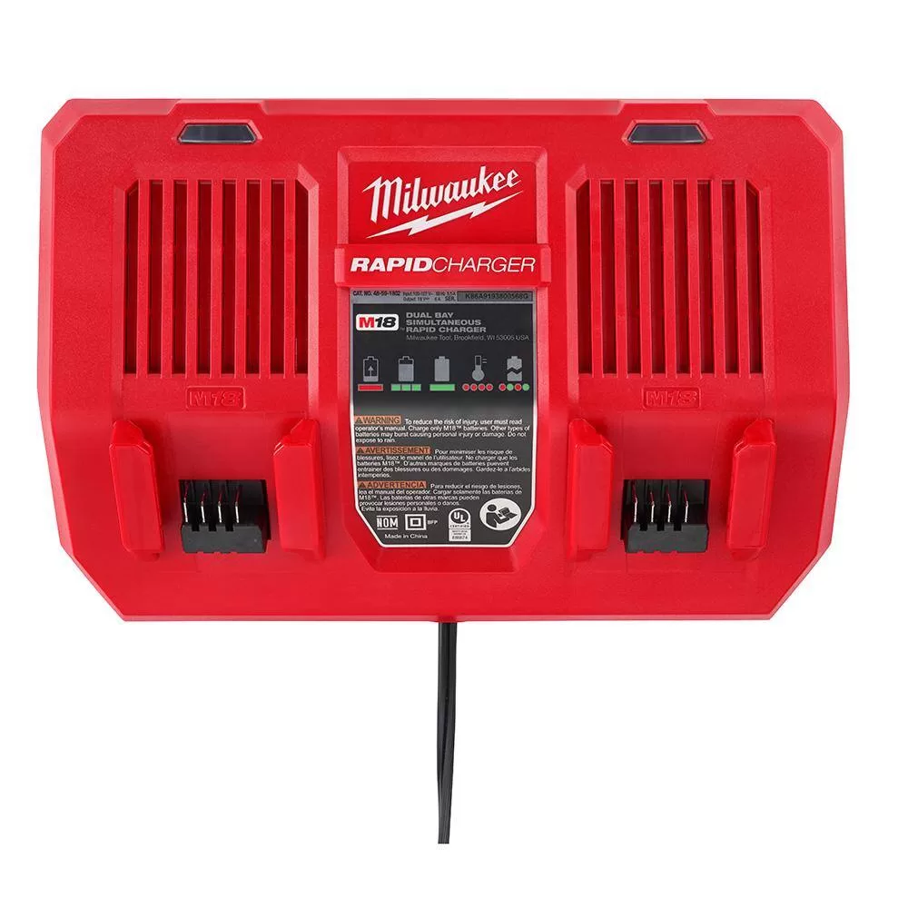 Milwaukee M18 FUEL 18V Lithium-Ion Brushless Cordless Blower, QUIK-LOK String Trimmer and Rapid Charger Combo Kit (3-Tool)
