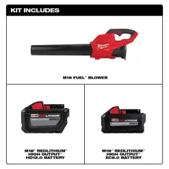 Milwaukee 2724-20-48-11-1812-48-11-1880 M18 FUEL 120 MPH 450 CFM 18V Lithium-Ion Brushless Cordless Handheld Blower with 12 Ah and 8 Ah Batteries