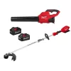 Milwaukee M18 FUEL 120 MPH 450 CFM 18V Lithium-Ion Brushless Cordless Handheld Blower w/8.0 & 6.0 Ah Battery, String Trimmer