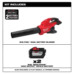 Milwaukee M18 FUEL Dual Battery 145 MPH 600 CFM 18V Lith-Ion Brushless Cordless Handheld Blower w/ Two 12Ah High Output Batteries