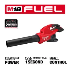 Milwaukee M18 FUEL Dual Battery 18V Lithium-Ion Brushless Cordless Handheld Blower w/(2) 6 Ah Battery, Dual Bay Rapid Charger