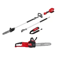 Milwaukee M18 FUEL 10 in. 18V Lithium-Ion Brushless Electric Cordless Pole Saw and M18 FUEL 14 in. Chainsaw Combo Kit (2-Tool)