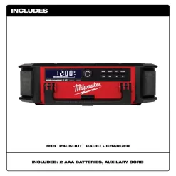 Milwaukee 2950-20-2846-20 M18 Lithium-Ion Cordless PACKOUT Radio/Speaker with Built-In Charger with M18 175-Watt Powered Compact Inverter