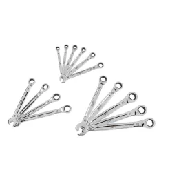 Milwaukee 48-22-9516-48-22-9416 Ratcheting Combination SAE and Metric Wrench Mechanics Tool Set (30-Piece)