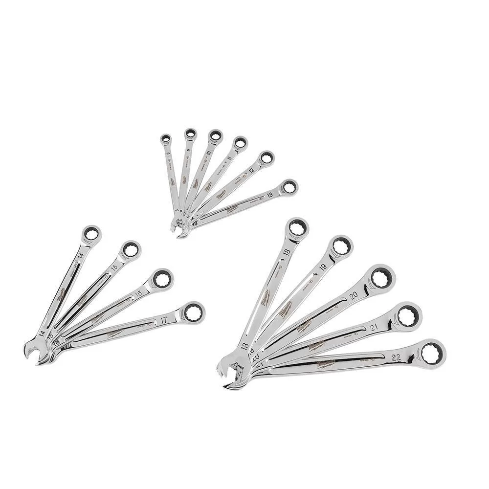 Milwaukee 48-22-9516-48-22-9416 Ratcheting Combination SAE and Metric Wrench Mechanics Tool Set (30-Piece)