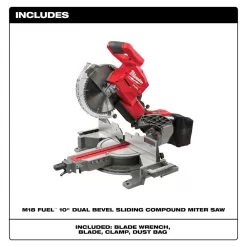 Milwaukee M18 FUEL 18V Lithium-Ion Brushless Cordless 10 in. Dual Bevel Sliding Compound Miter Saw (Tool-Only)