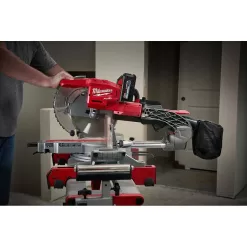 Milwaukee 2734-21-48-08-0551 M18 FUEL 18V Lithium-Ion Brushless Cordless 10 in. Dual Bevel Sliding Compound Miter Saw Kit with Miter Saw Stand