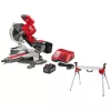Milwaukee 2734-21-48-08-0551 M18 FUEL 18V Lithium-Ion Brushless Cordless 10 in. Dual Bevel Sliding Compound Miter Saw Kit with Miter Saw Stand