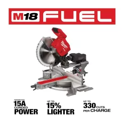 Milwaukee 2739-20 M18 FUEL 18V Lithium-Ion Brushless Cordless 12 in. Dual Bevel Sliding Compound Miter Saw (Tool-Only)