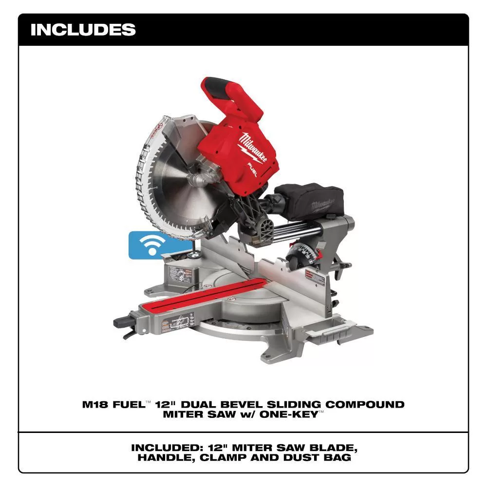 Milwaukee 2739-20 M18 FUEL 18V Lithium-Ion Brushless Cordless 12 in. Dual Bevel Sliding Compound Miter Saw (Tool-Only)