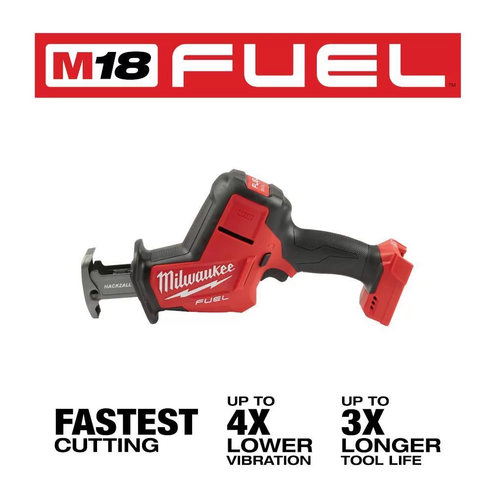 Milwaukee M18 FUEL Brushless Cordless 2 Gal Electric Compact Quiet Air Compressor w/M18 Brushless HACKZALL Reciprocating Saw