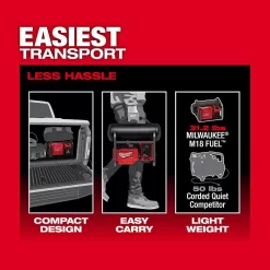 Milwaukee M18 FUEL 18-Volt Lithium-Ion Brushless Cordless 2 Gal. Electric Compact Quiet Compressor W/ 5.0 Ah Battery