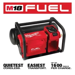 Milwaukee M18 FUEL 18-Volt Lithium-Ion Brushless Cordless 2 Gal. Electric Compact Quiet Compressor W/ 5.0 Ah Battery