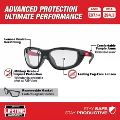 Milwaukee M18 FUEL 18-Volt Lithium-Ion Brushless 2 Gal. Electric Compact Quiet Compressor and Performance Safety Glasses w/ Gasket