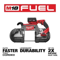 Milwaukee M18 FUEL 18V Lithium-Ion Brushless Cordless Deep Cut Band Saw with Two 5.0Ah Batteries, Charger, Hard Case