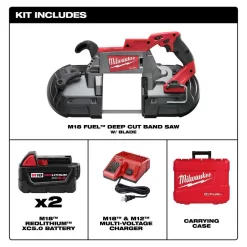 Milwaukee M18 FUEL 18V Lithium-Ion Brushless Cordless Deep Cut Band Saw with Two 5.0Ah Batteries, Charger, Hard Case